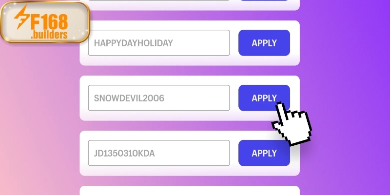 Bảng danh sách code khuyến mãi hiển thị công khai tại mục “Ưu đãi hôm nay”